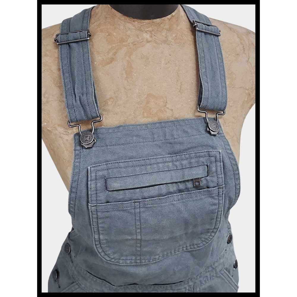 Patagonia Stand Up Bib Utility Shortalls Overalls Organic Cotton Green Gray XS - Picture 3 of 12